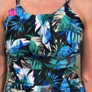Blue Floral Tankini Swimwear